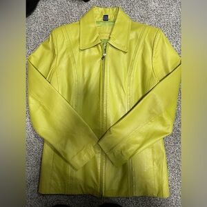 Worthington Women's Lime Green Leather Jacket